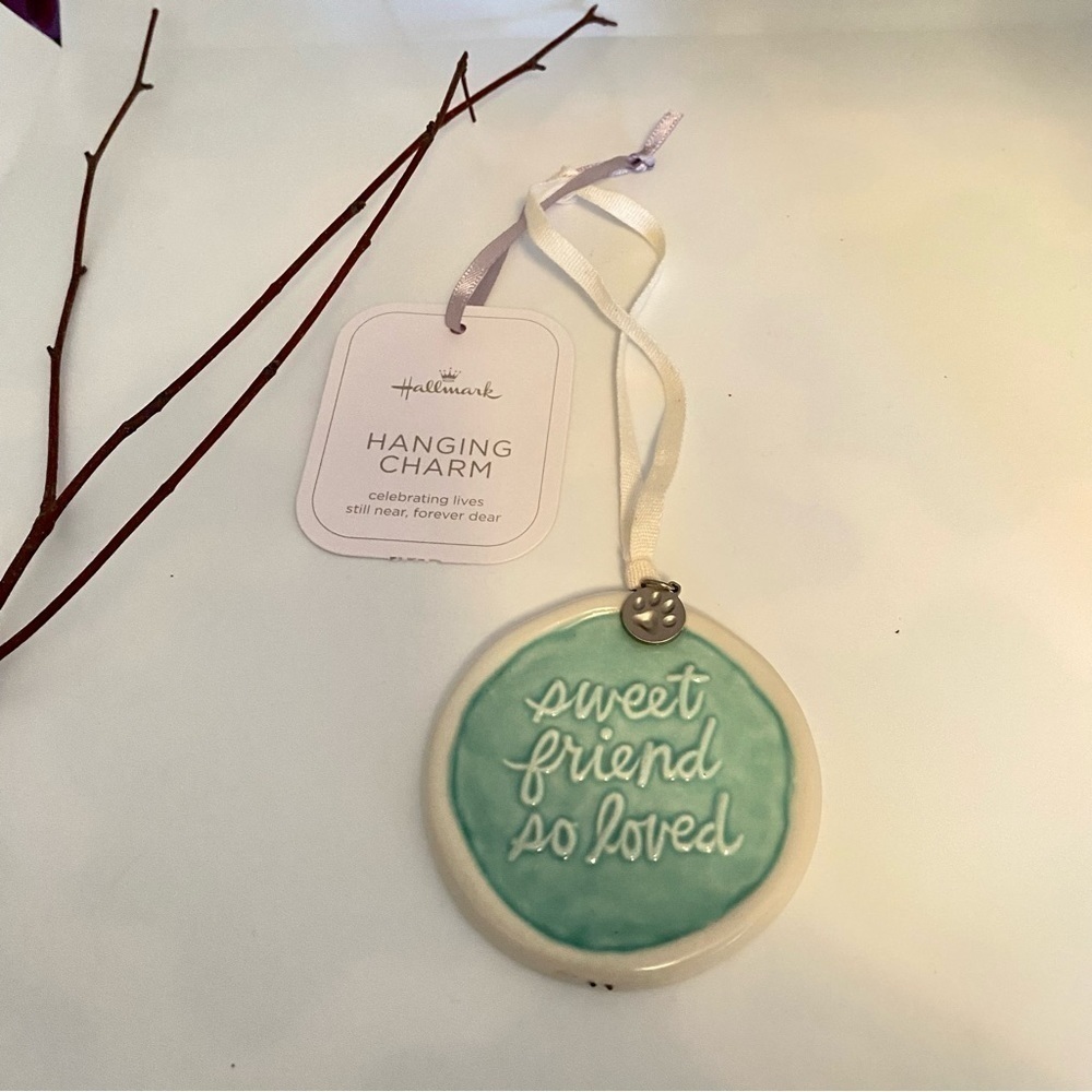 𝅺HALLMARK Hanging Charm Pet Ornament "Sweet Friend So Loved" New With Tag